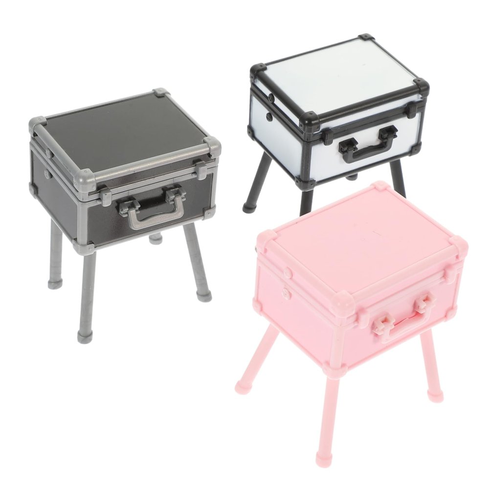 VICASKY 3pcs Miniature Makeup Box Doll House Decoration Makeup Organizers for Vanity Mini Storage Box Decor