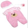 JC Toys | Pink Bear Onesie | Baby Doll Outfit + Hat + Pacifier | | Ages 2+ | Fits Dolls 12"- 14" view 1