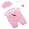 JC Toys | Pink Bear Onesie | Baby Doll Outfit + Hat + Pacifier | | Ages 2+ | Fits Dolls 12"- 14" view 2