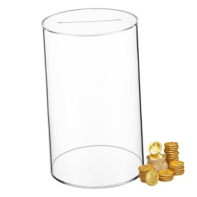 Abaodam Clear Acrylic Piggy Bank Medium Money Saving Box Secure Sturdy Design for Adults and Boy Girl Convenient Coin Storage for Home and Office Use