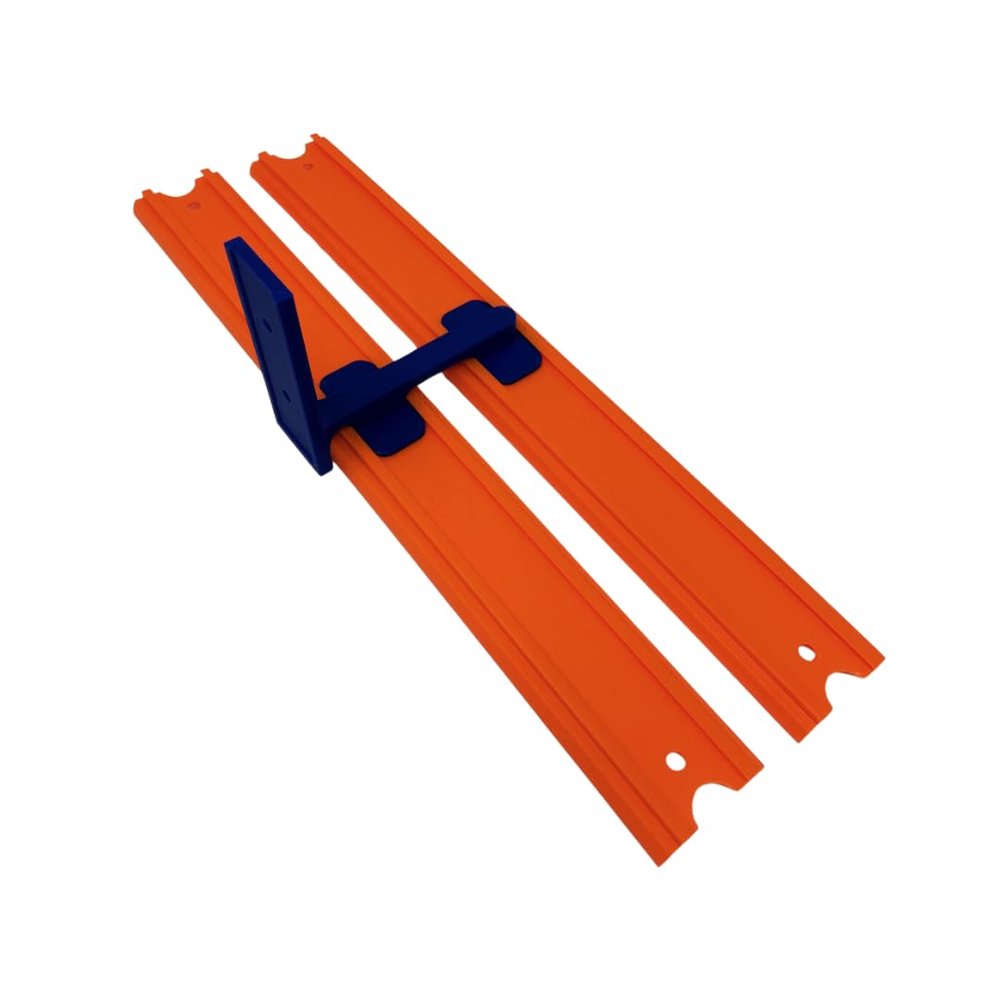 Double Racetrack Wall Connectors Compatible with Hot Wheels Tracks | Screw in or Adhesive Version | Create Epic RaceTracks | Made in USA (Double 10 Pack, Blue)