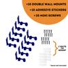 Double Racetrack Wall Connectors Compatible with Hot Wheels Tracks | Screw in or Adhesive Version | Create Epic RaceTracks | Made in USA (Double 10 Pack, Blue) view 3
