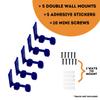 Double Racetrack Wall Connectors Compatible with Hot Wheels Tracks | Screw in or Adhesive Version | Create Epic RaceTracks | Made in USA (Double 5 Pack, Blue) view 3