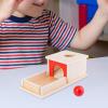 Almencla Wooden Object Permanence Box Ball Drop Box Creativity with Tray and Ball Montessori for Boys Girls Children 1 Year Old Babies view 3