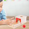 Almencla Wooden Object Permanence Box Ball Drop Box Creativity with Tray and Ball Montessori for Boys Girls Children 1 Year Old Babies view 4