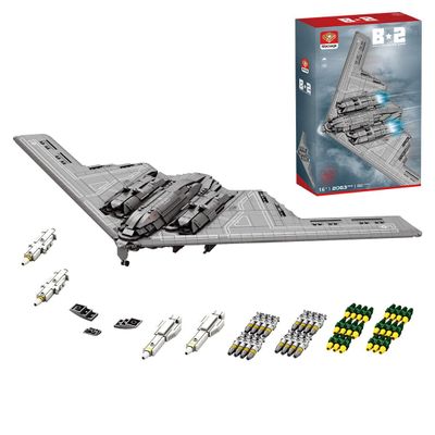 Aetheria B2 Spirit Bomber Bricks Set 1:70 Flying-Wing Ultra-High-Speed Aircraft with Magazine, Military Airplanes Designed by DarthDesigner, Collectors & Enthusiasts for Adult-2063 Pieces