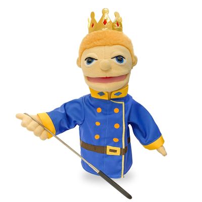 okegztoa 16" Puppets Entriloquist Puppet,Hand Puppets for Kids Plush Prince Puppets for Adults with Removable Mouth Puppet for Kids Ages 4-8Hand Puppet for Adults with Scalable Puppet Control Rod