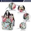 SPRIPORT Rose Peony Blue Diaper Bag Backpack for Baby Boys Girls Multifunction Travel Tote with Stroller Straps & Bottle Storage Maternity Baby Changing Bags for Moms Dads Traveling Shopping Hiking view 2