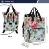 SPRIPORT Rose Peony Blue Diaper Bag Backpack for Baby Boys Girls Multifunction Travel Tote with Stroller Straps & Bottle Storage Maternity Baby Changing Bags for Moms Dads Traveling Shopping Hiking view 3
