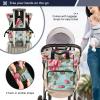 SPRIPORT Rose Peony Blue Diaper Bag Backpack for Baby Boys Girls Multifunction Travel Tote with Stroller Straps & Bottle Storage Maternity Baby Changing Bags for Moms Dads Traveling Shopping Hiking view 4