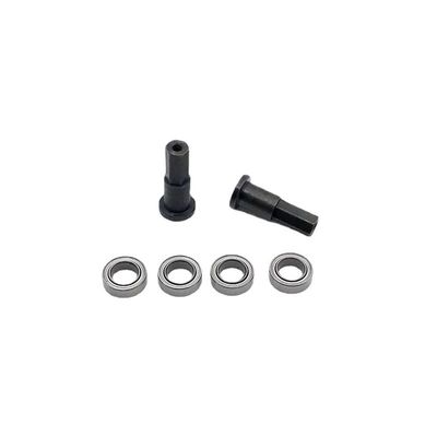 VERBANA for Wpl D12 1/10 Rc Truck Car 5mm Metal Combiner Wheel Hub Hex Adapter with Bearing Upgrade Part for Wpl D12 1/10 Rc Truck Car Accessories Parts (Color : Black)