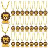 CiciBear 24 Pack Lion Necklace Party Favors with Mardi Gras Beads for Safari Jungle Animals Wild ONE Party Favors, Home Decorations, Festivals, Wedding, Birthday Celebrations view 1