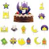 16pcs Eid Mubarak Cake Topper Ramadan Kareem Cupcake Topper Star Moon Castle Cake Picks Islamic Muslim Eid Mubarak Festival Party Cake Decorations Supplies view 1
