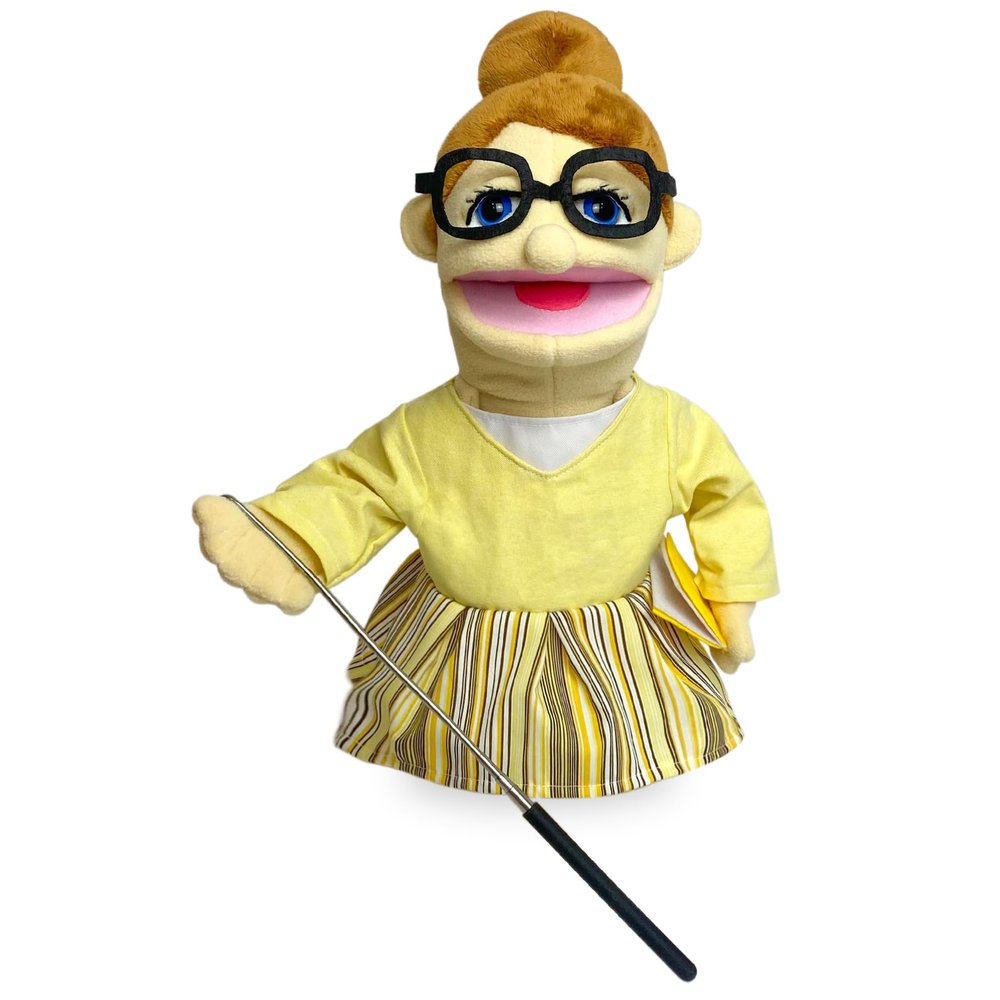 okegztoa 16" Puppets Entriloquist Puppet,Hand Puppets for Kids Plush Teacher Puppets for Adults with Removable Mouth Puppet for Kids Ages 4-8Hand Puppet for Adults with Scalable Puppet Control Rod