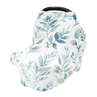 Flradish Watercolor Leaves Stretchy Baby Car Seat Cover Soft Breathable Nursing Cover Breastfeeding Cover Multiuse Infant Carseat Stroller Cover for Girls and Boys