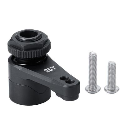 VERBANA 1/10 RC Car Aluminum Alloy 25T Steering Servo Arm Horn Kit for AXIAL RBX10 AXI03005 1/10 RC Crawle Car Upgrade Accessories (Color : Black)