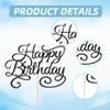 BEISHIDA Happy Birthday Cake Topper Black Glitter Happy Birthday Cake Bunting Decoration Birthday Party Cake Decoration Supplies, for Photo Booth Props view 3
