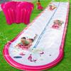 22ft Slip and Water Slide with 2 Inflatable BodyboardsPink Water Slide with Sprinkler for Kids BackyardSummer Water Toys for Kids OutsideLawn Water Slide view 1