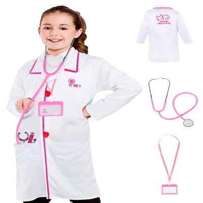 ANPHILE Vet Costume for Kids, Kids Veterinarian Costume, Toddler Doctor Vet Play Set, Career Day Costumes for Girls