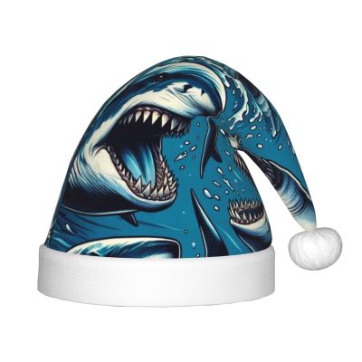 Augenstern Christmas Hat Shark-Open-Mouth-Funny Xmas Hat Unisex Santa Hat