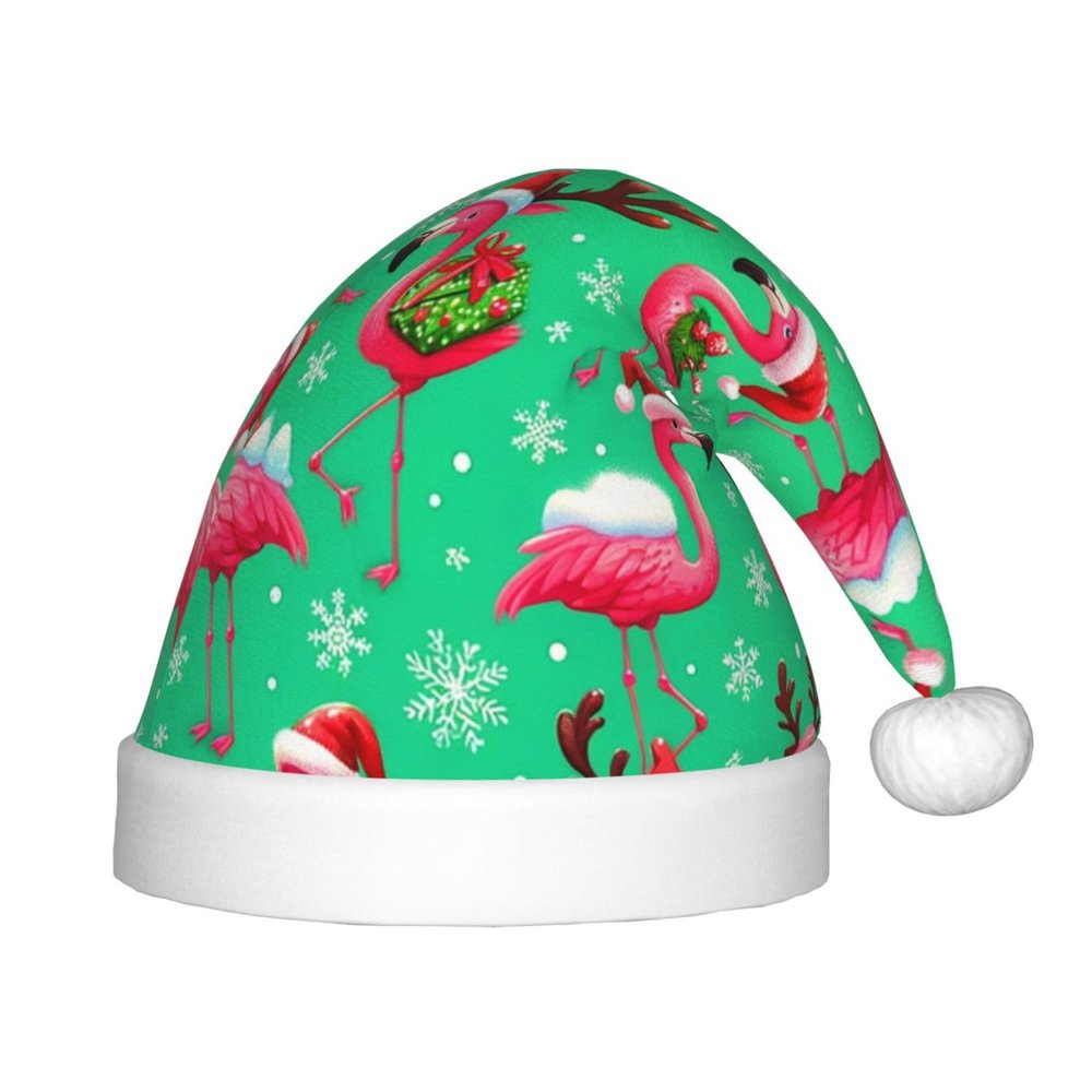 Augenstern Christmas Hat Christmas-Flamingos-Snowflakes Xmas Hat Unisex Santa Hat