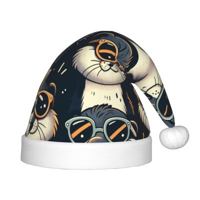 Augenstern Christmas Hat Cute-Otter-Sunglasses Xmas Hat Unisex Santa Hat