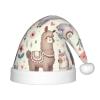 Augenstern Christmas Hat Cute-Floral-Alpaca-Llama Xmas Hat Unisex Santa Hat view 1