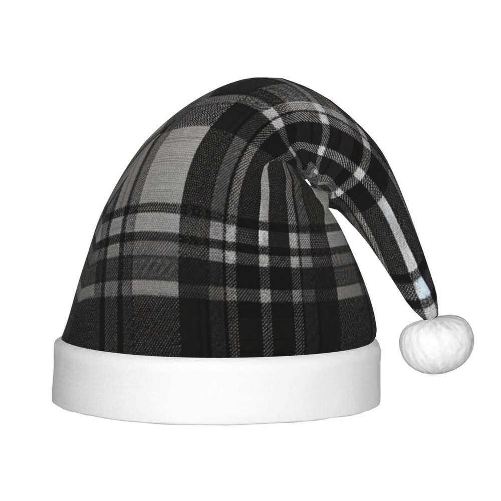 Augenstern Christmas Hat Grey-Black-Tartan Xmas Hat Unisex Santa Hat
