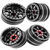 BRCatWPark RC 1.9 Beadlock Wheels Adjustable 4 Offsets Rims for 1/10 SCX10 TRX4 TRX6 Gen7/8 D90 RC Crawler Car,1.9 Wheels Adjustable 4 Negative Offsets Rims,Black view 1