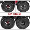 BRCatWPark RC 1.9 Beadlock Wheels Adjustable 4 Offsets Rims for 1/10 SCX10 TRX4 TRX6 Gen7/8 D90 RC Crawler Car,1.9 Wheels Adjustable 4 Negative Offsets Rims,Black view 3