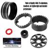 BRCatWPark RC 1.9 Beadlock Wheels Adjustable 4 Offsets Rims for 1/10 SCX10 TRX4 TRX6 Gen7/8 D90 RC Crawler Car,1.9 Wheels Adjustable 4 Negative Offsets Rims,Black view 4
