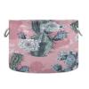 GOODOLD Cactus Pattern Pink Extra Large Storage Basket Decorative Laundry Basket with Handles, Rope Basket for Clothes, Blanket, Towel, 20 x 14 Inch view 1