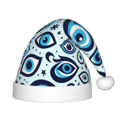 Augenstern Christmas Hat Greece-Bead-Blue-Evil-Eye Xmas Hat Unisex Santa Hat