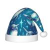 Augenstern Christmas Hat Cute-Narwhal-Blue Xmas Hat Unisex Santa Hat view 1