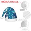 Augenstern Christmas Hat Cute-Narwhal-Blue Xmas Hat Unisex Santa Hat view 4