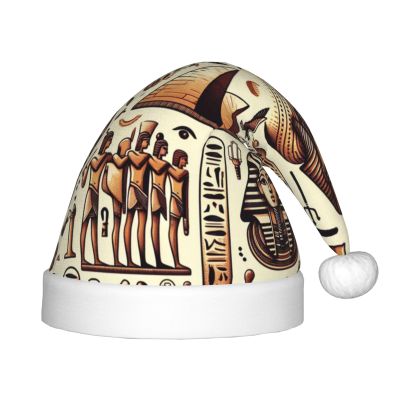 Augenstern Christmas Hat Egypt-Hieroglyphs-Pharaoh Xmas Hat Unisex Santa Hat