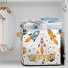 Custom Name Universe Planet Storage Basket Personalized Foldable Space Astronaut Storage Bin with Handle for Kids Boys Clothes Toys Dolls Home Nursery Dorm Bedroom,Star Rocket 2 view 2