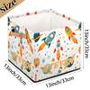 Custom Name Universe Planet Storage Basket Personalized Foldable Space Astronaut Storage Bin with Handle for Kids Boys Clothes Toys Dolls Home Nursery Dorm Bedroom,Star Rocket 2 view 4