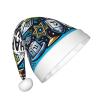 Augenstern Christmas Hat Happy-Hanukkah-Blue-Menorah Xmas Hat Unisex Santa Hat view 2