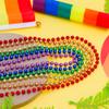 120PCS Pride Month Beads, Pride 6 Kinds Beads Necklace Accessories Bulk, Rainbow Metallic Gay Lesbian LGBTQ Bead Necklace, LGBT Beaded Costumes Decorations for Parade Throws Party Favors view 4