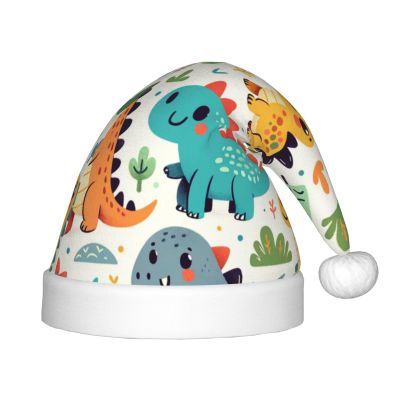 Augenstern Christmas Hat Dinosaur-Colorful-Kawaii Xmas Hat Unisex Santa Hat