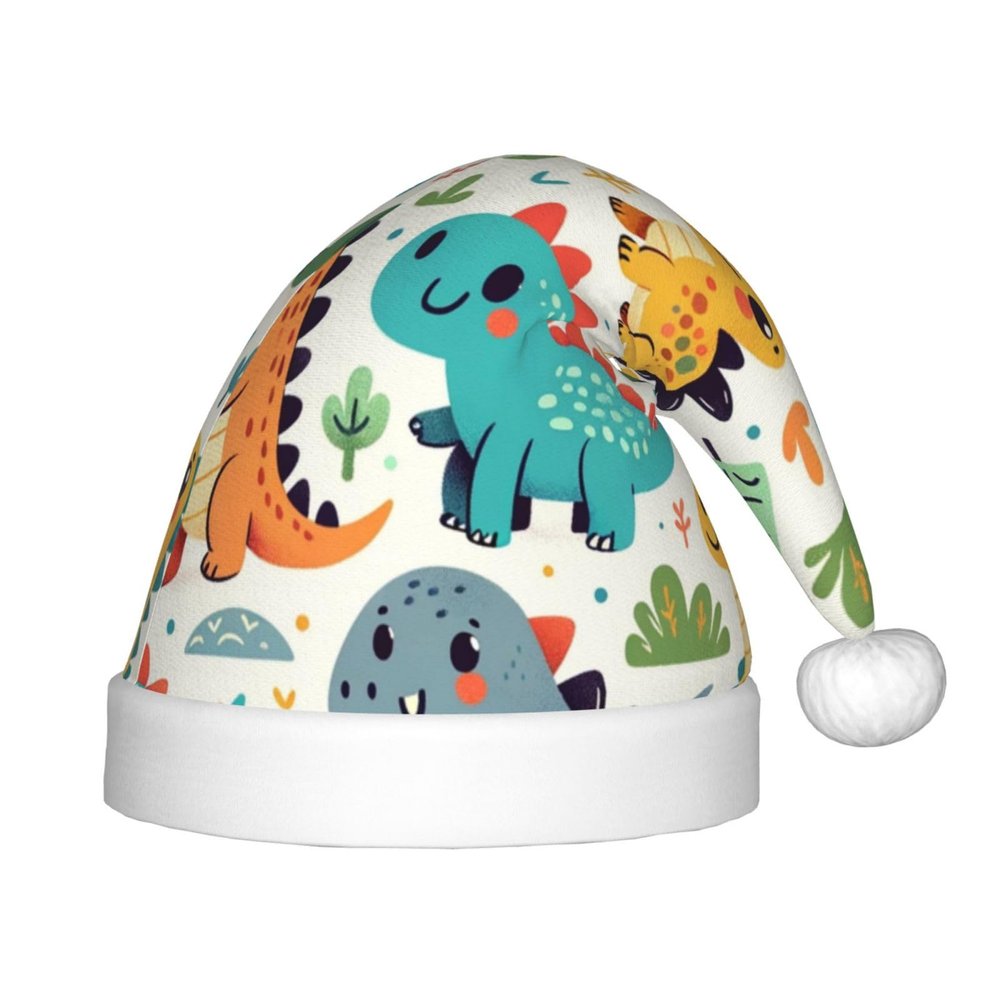 Augenstern Christmas Hat Dinosaur-Colorful-Kawaii Xmas Hat Unisex Santa Hat