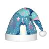 Augenstern Christmas Hat Narwhal-Unicorn-Blue-Sea Xmas Hat Unisex Santa Hat view 1