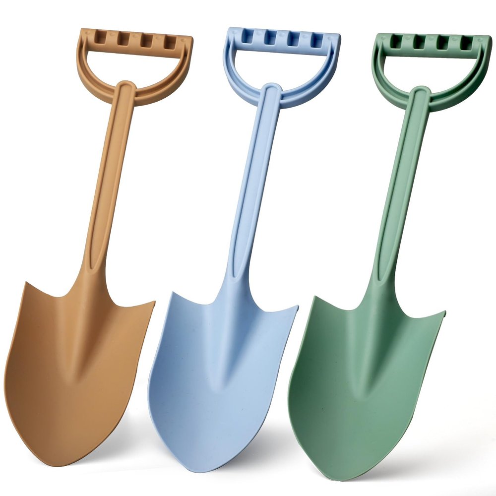 16 Inch Beach Toy Shovels, Sand Spade Shovel Toys for Kids Adults, Solid Sand Toy- Sandbox Kit,Outdoor, Snow Scoop, Planting Tools Gadget for Boys Girls, Digging, Gardening Travel 3 Pack