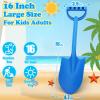 3 Pack Beach Sand Shovels Toys, 16 Inch Plastic Spade Shovel Scoop for Kids Adults, Beach Sand Toy for Sandbox,Outdoor, Snow Scoop, Planting Shovels for Digging, Gardening, Summer Vaction Travael view 2