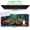 JANENFNA for TCG Playmat with Magic Zones 24 x 14 inches Mousepad Compatible for MTG Trading Card Game Play Mats Smooth Rubber Surface Play Mat, Mystical Moth view 2