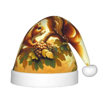 Augenstern Christmas Hat Squirrel-On-Tree Xmas Hat Unisex Santa Hat