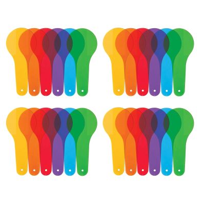 24Pcs Color Paddles, Transparent Color Paddles, Color Learning, Optics Color Filter Plate Montessori Educational Science Educational Painting Color Drawing Cognition Science Science