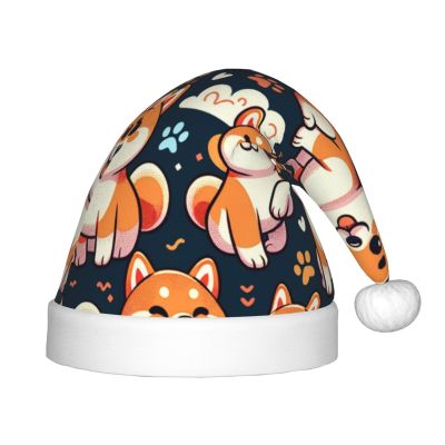 Augenstern Christmas Hat Cute-Shiba-Inu-Paw Xmas Hat Unisex Santa Hat