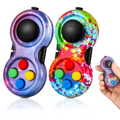 2 Pcs Fidget Controller Pad,Portable Stress Reducer Game Pad Hand Fidget Pad for Release Stress and Anxiety